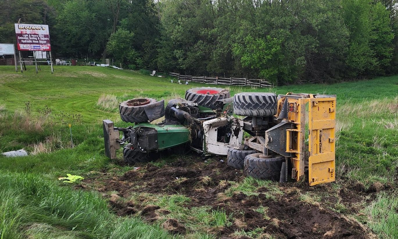 One person airlifted to hospital after tractor rollover