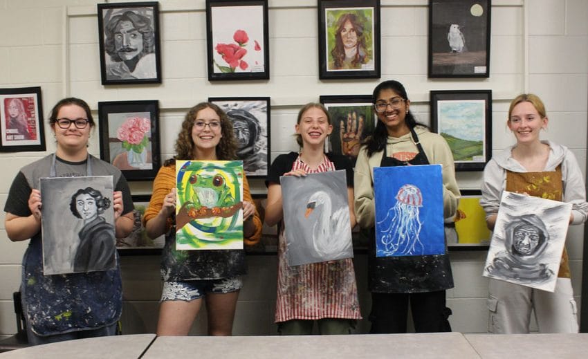 Student paintings displayed at Centre Wellington Community Sportsplex