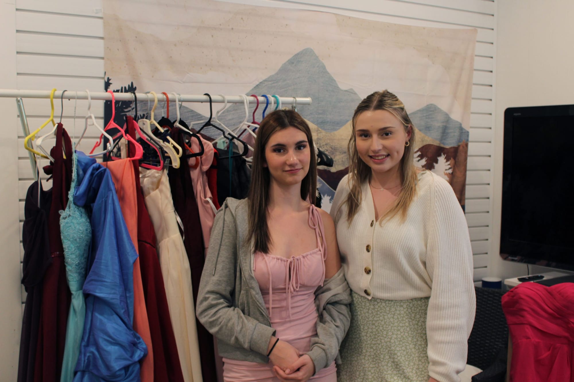 Students hold a Prom Dress Drive