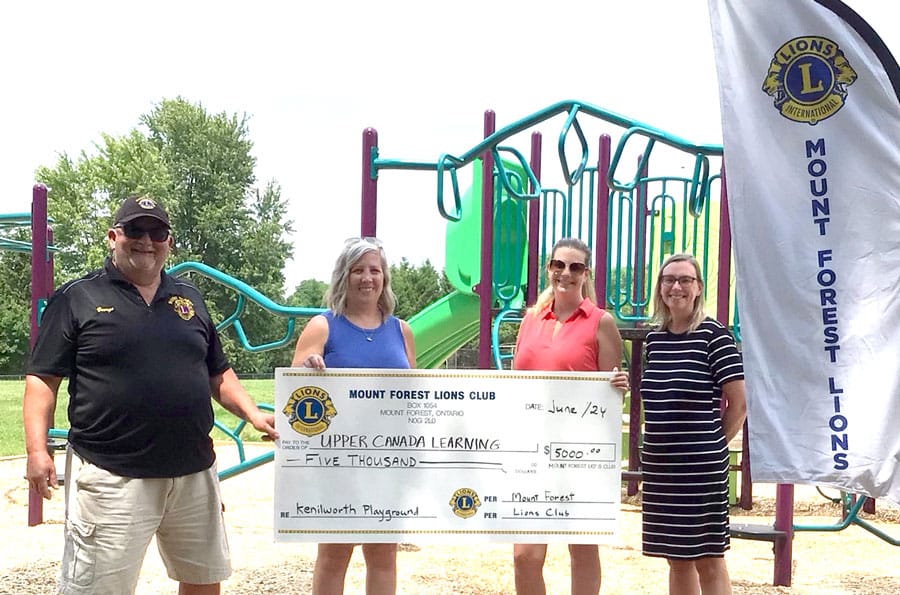 Mount Forest Lions Club donates $5,000 to Upper Canada Learning