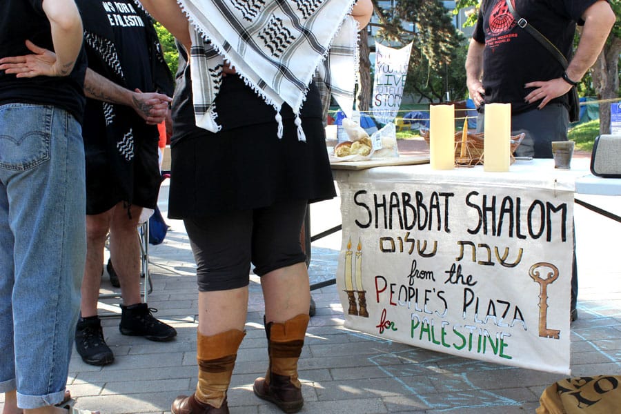 Jewish and Muslim people pray together at U of G pro-Palestine encampment