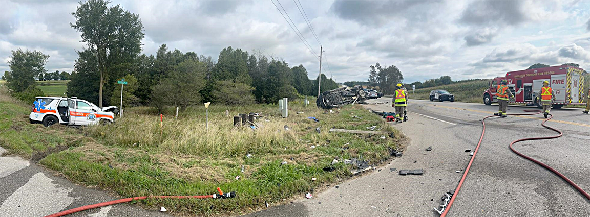 Two people injured in crash involving paramedic response vehicle