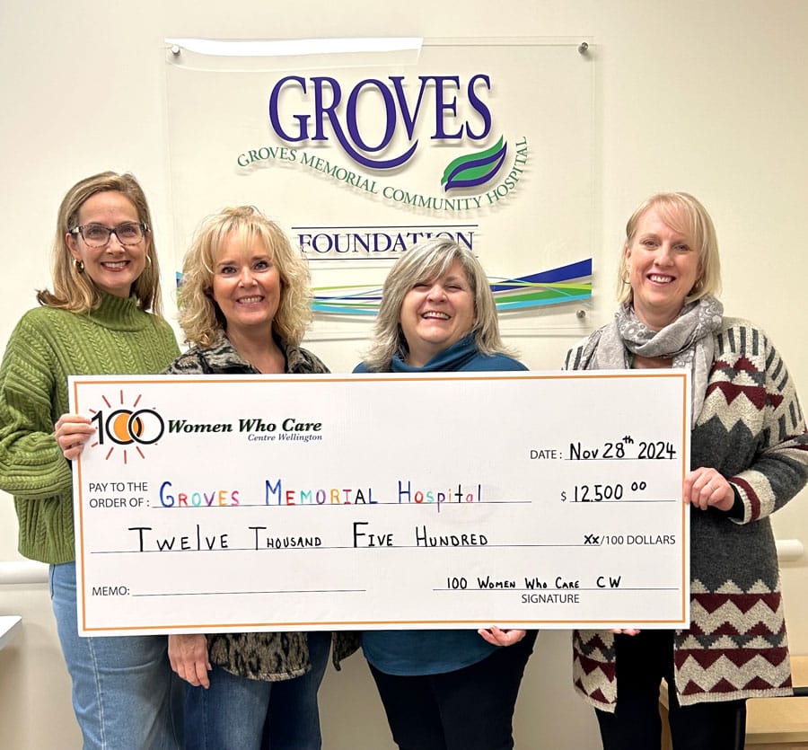 100 Women Who Care Centre Wellington donate to Groves Memorial Hospital Foundation