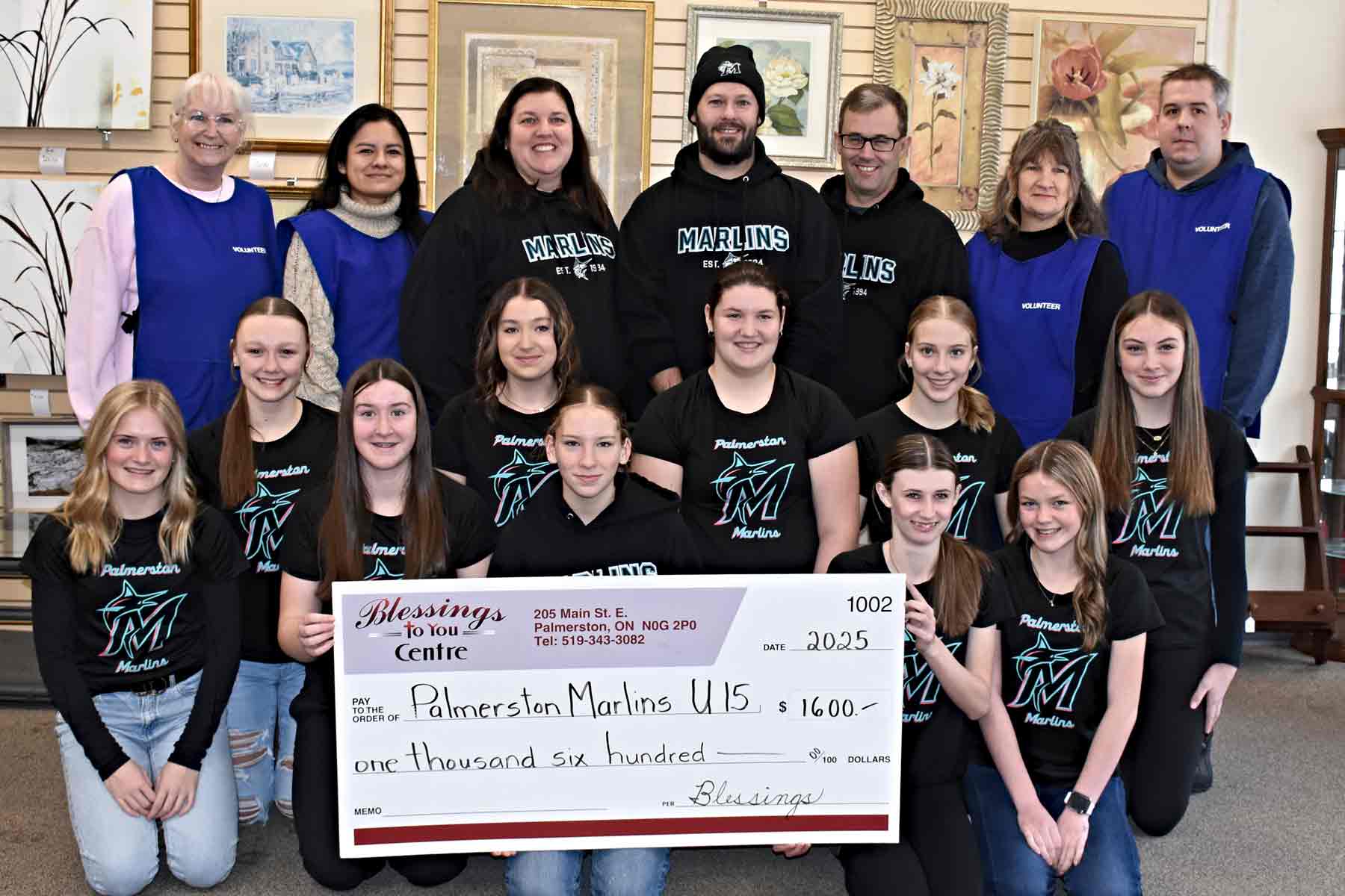 Blessings to You Centre donates $1,600 to Palmerston Marlins