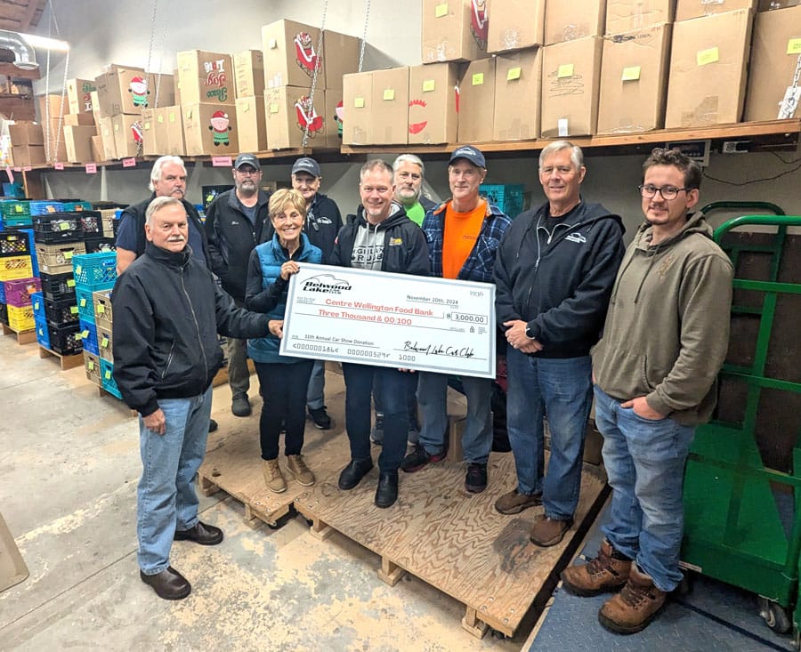 Belwood Lake Car Club donates to Centre Wellington Food Bank