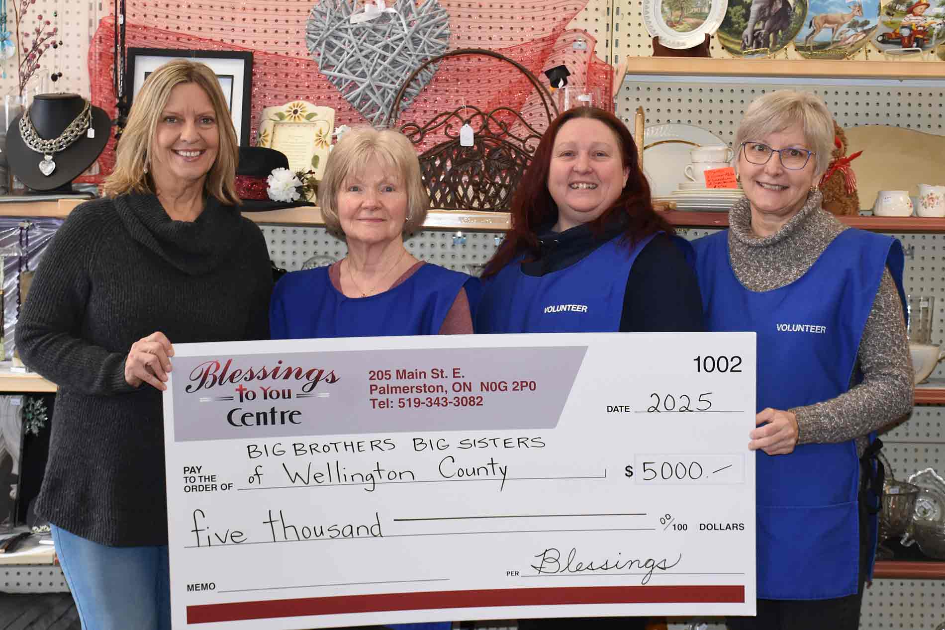 BBBS of Wellington receives $5,000 cheque
