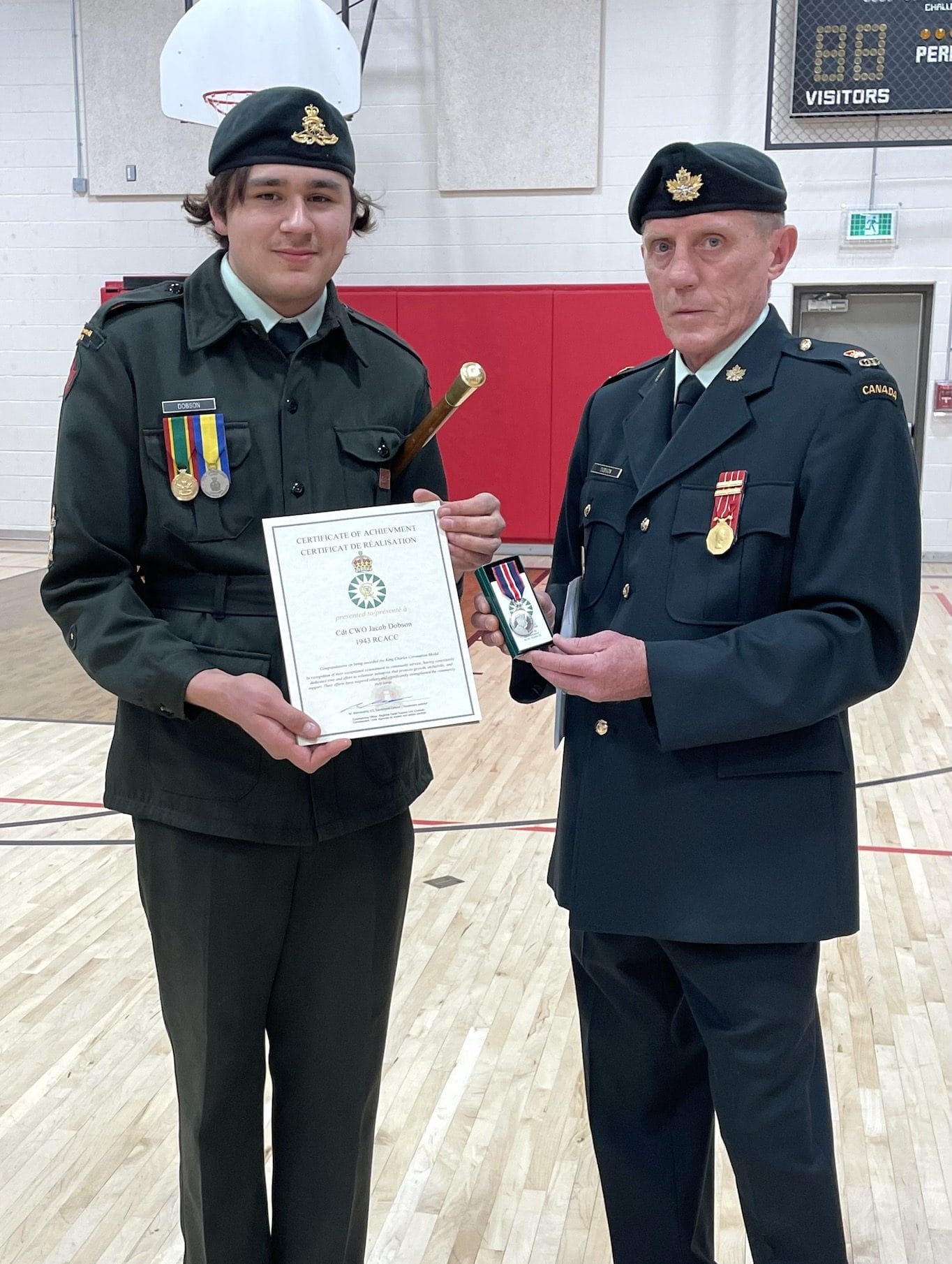 Jacob Dobson receives King Charles III Coronation Medal