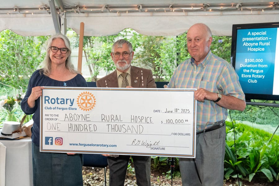 Rotary Club of Fergus-Elora donates to Aboyne Rural Hospice