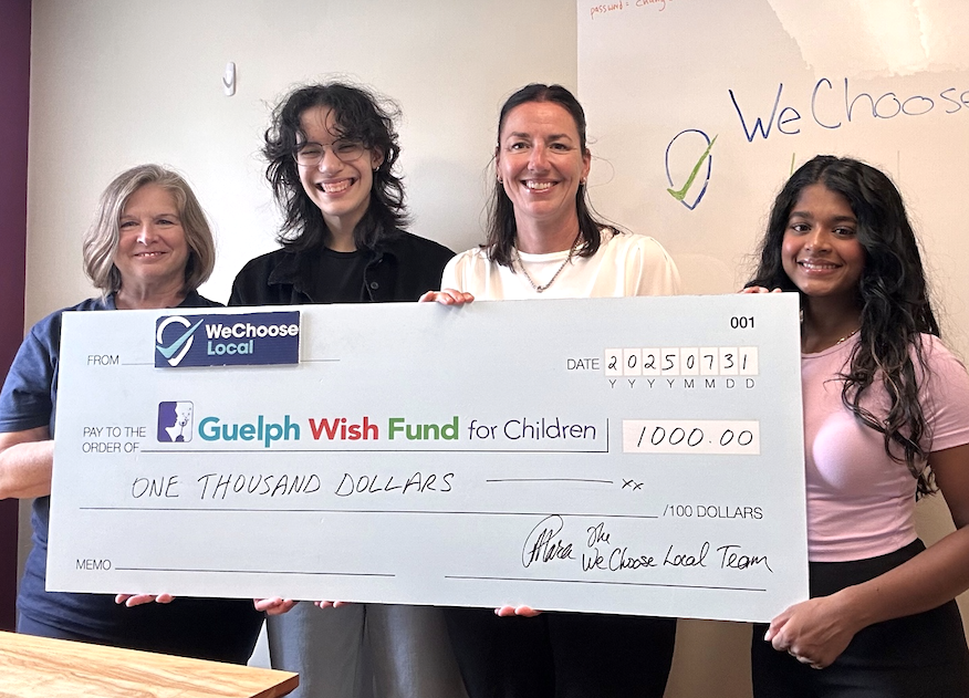 We Choose Local donates to Guelph Wish Fund for Children