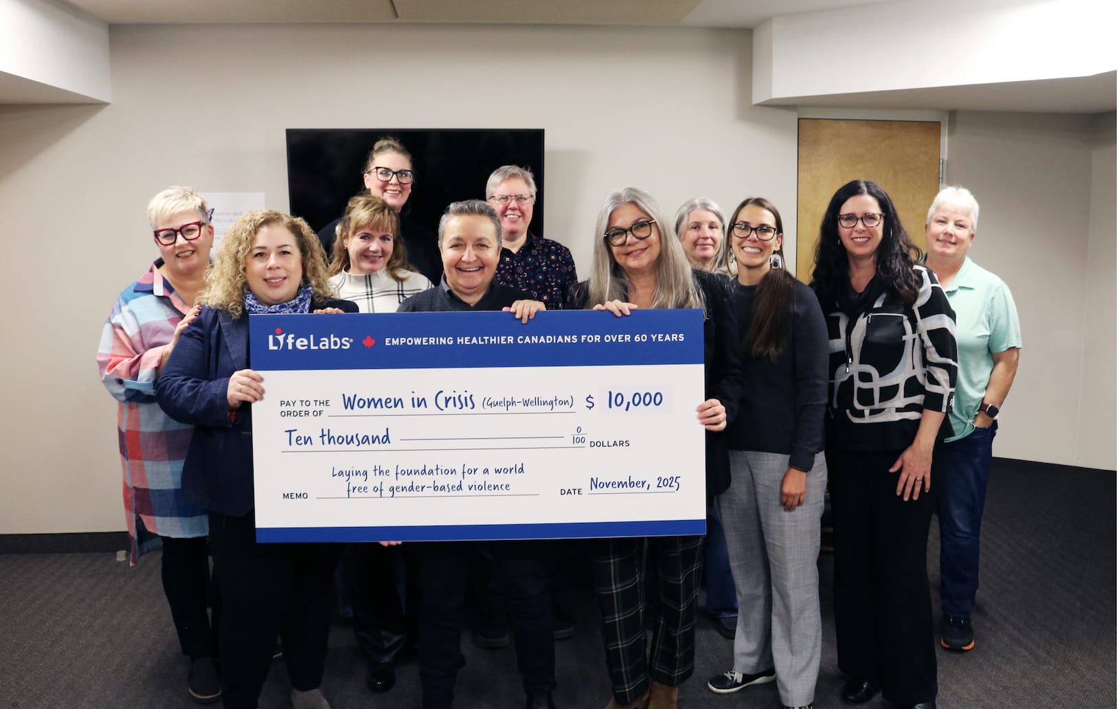 LifeLabs donates $10,000 to Guelph-Wellington Women in Crisis
