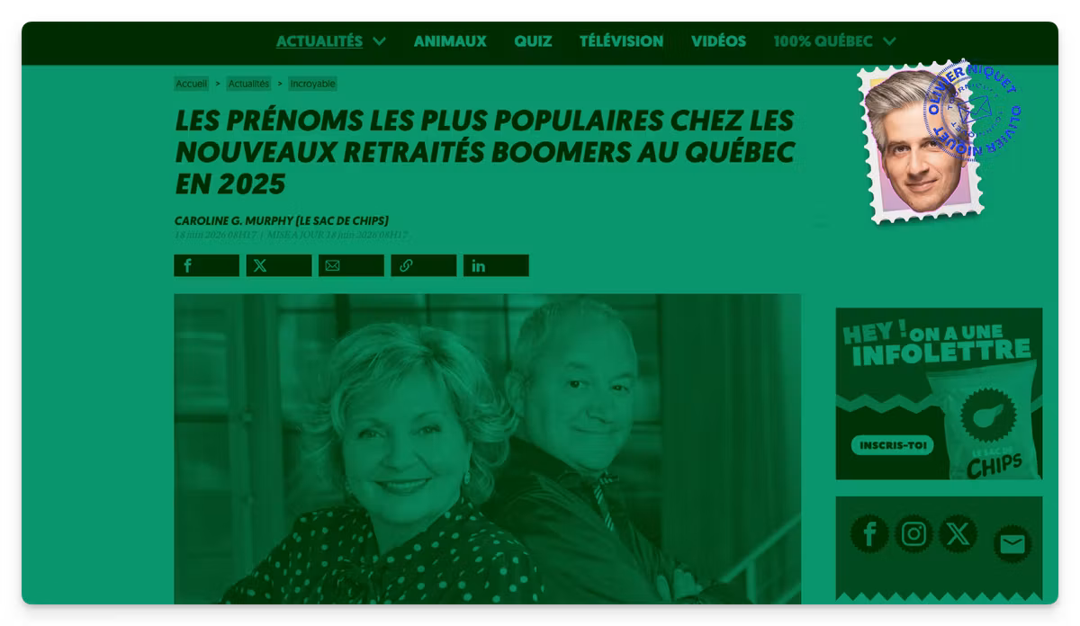 Les prénoms les plus populaires chez les retraités Image principale