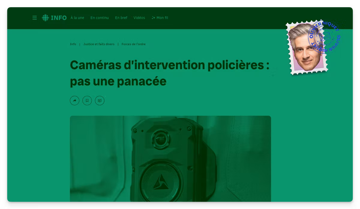 Caméras policières : une solution illusoire aux vrais problèmes Image principale