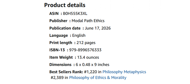 Modal Path Ethics Has Been Published