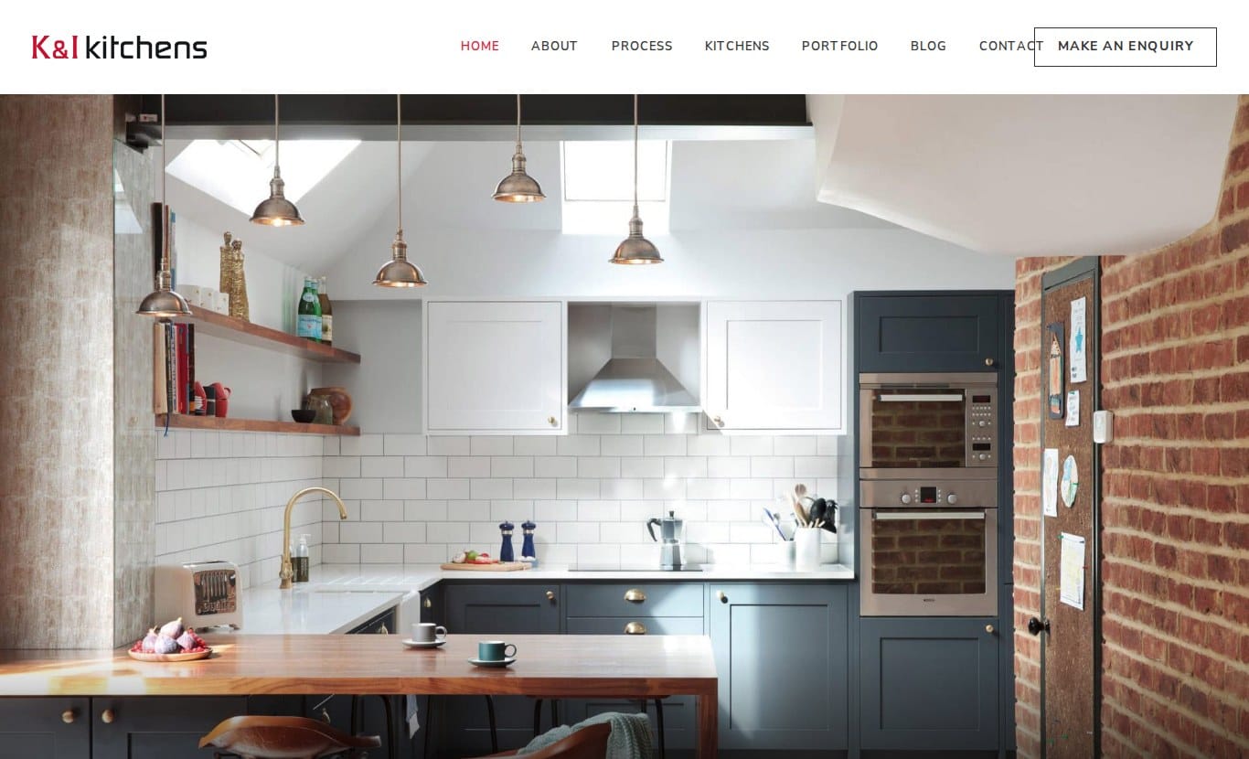 K and I Kitchens website, bespoke kitchen design studio in London
