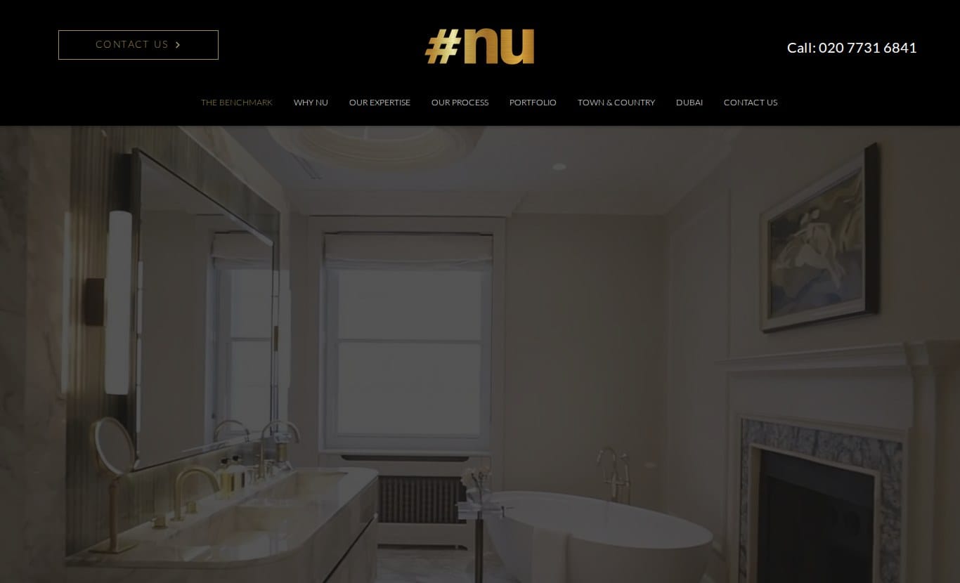 NU Projects website homepage for architectural design and build in London