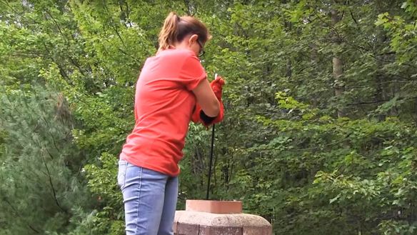 DIY Chimney Cleaning using the Top Down Brush and Rod Method
