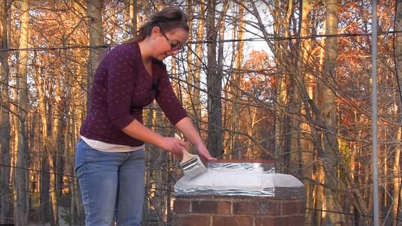 Repairing a Chimney Crown with the Brushable Chimney Crown Repair