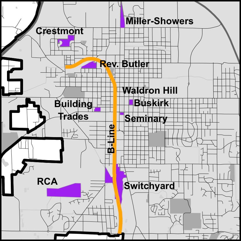 map of parks to be patrolled by Marshall Security