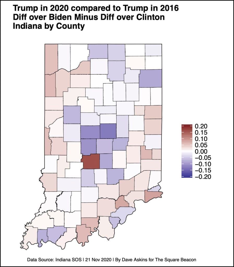 2016 versus 2020: Shades of difference leave Indiana still red, Monroe County still blue
