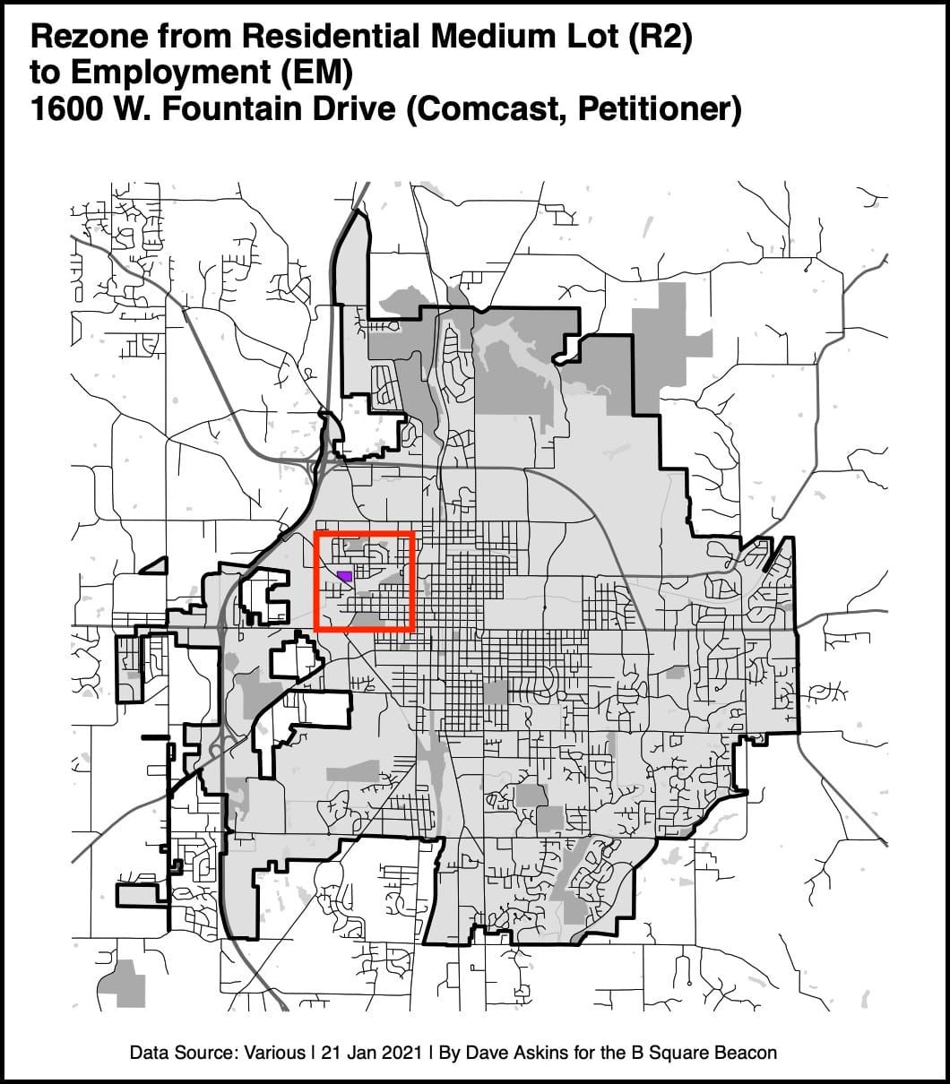 Bloomington OKs rezoning for Comcast, because new UDO  does not allow use variances