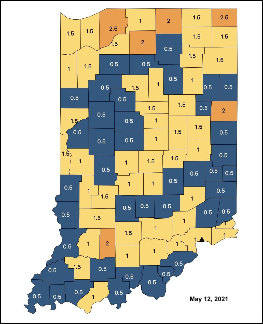 Monroe County turns map blue for COVID cases, but still in yellow advisory