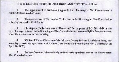 Court rules for GOP chair, against Bloomington mayor on disputed plan commission seat