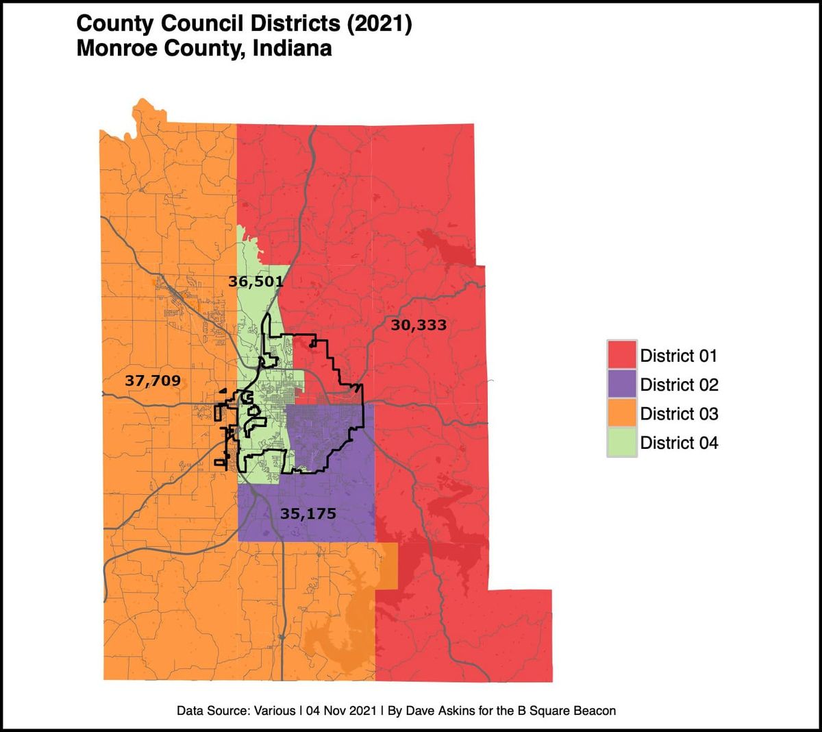 Monroe County redistricting committee takes first look at new county council districts, change to Spoonmore’s District 4 seems unlikely