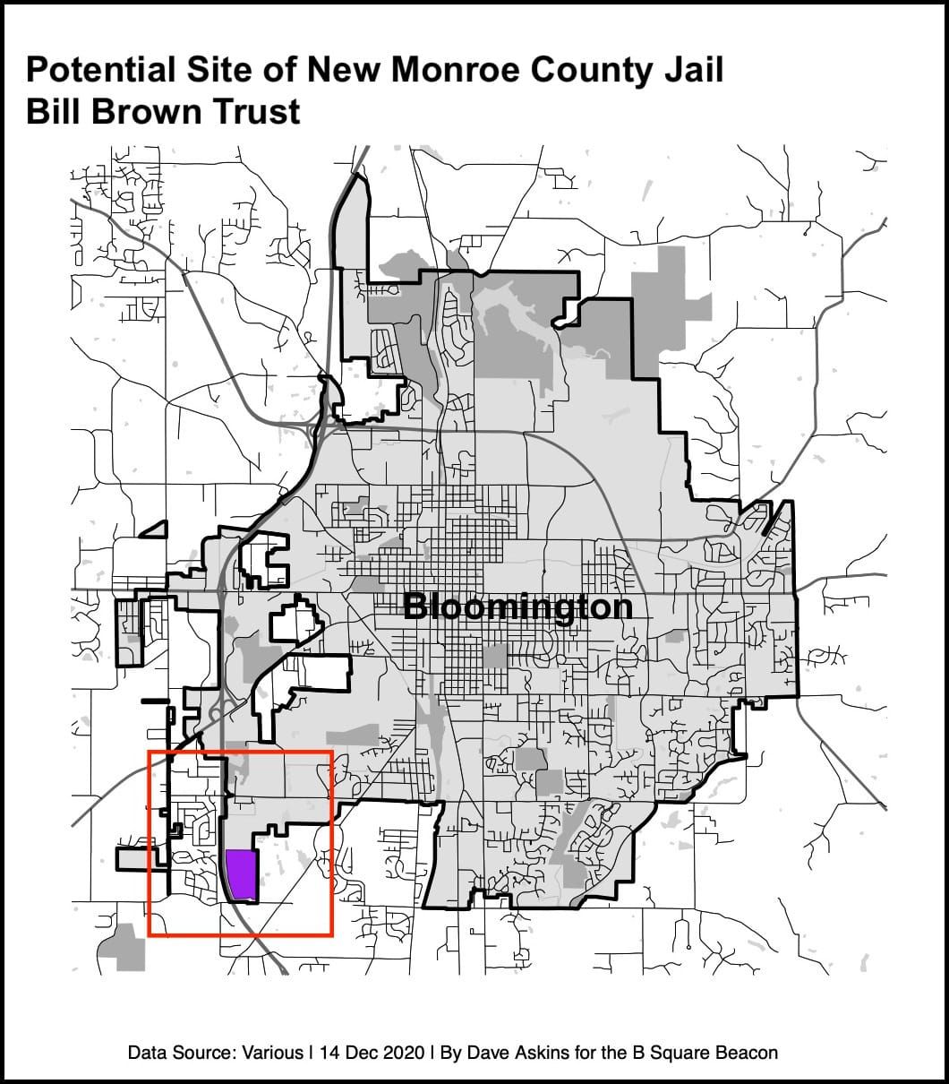 Rezone request for potential county jail property to be heard by Bloomington plan commission