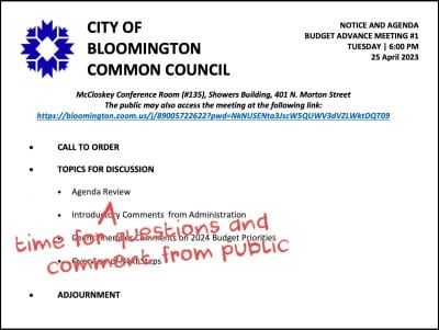 Column: Bloomington city council’s 2024 “budget advance” meeting is a retreat from the public
