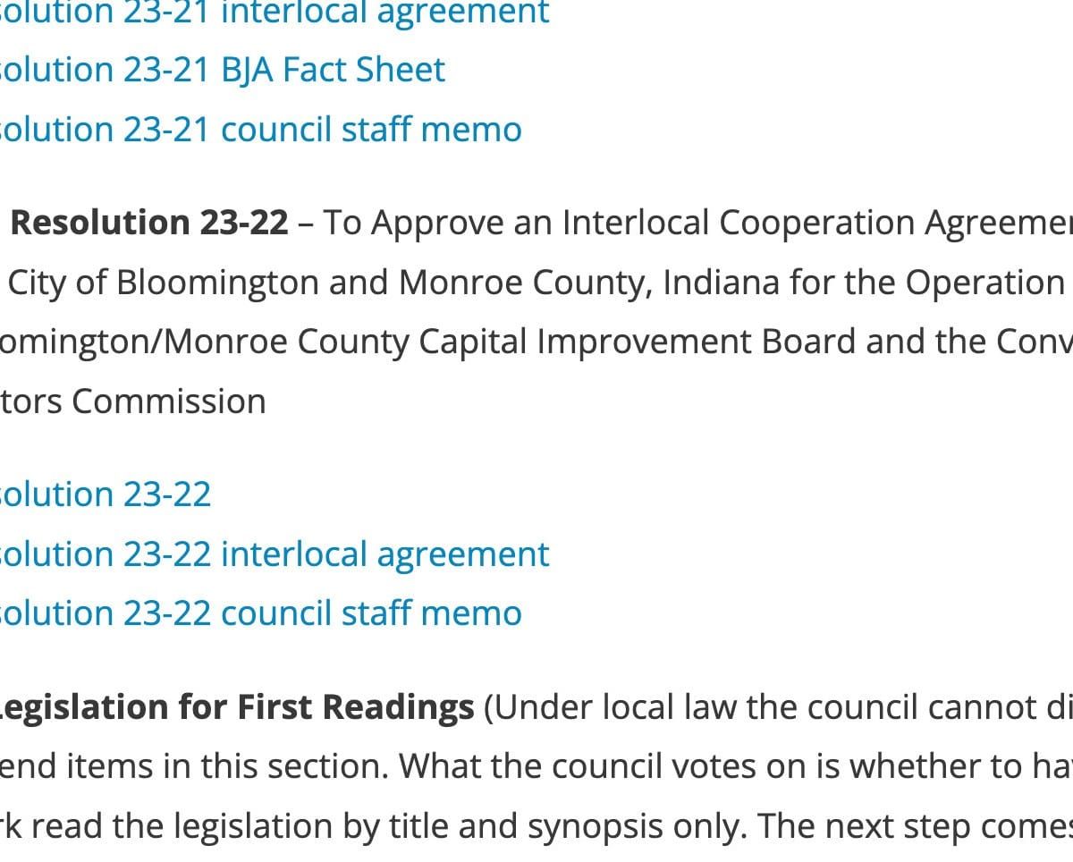 Bloomington City Council Agenda Nov. 15, 2023