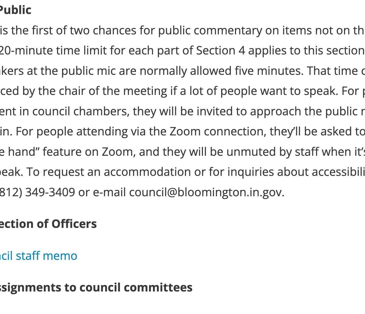 Bloomington City Council Agenda Jan. 10, 2023