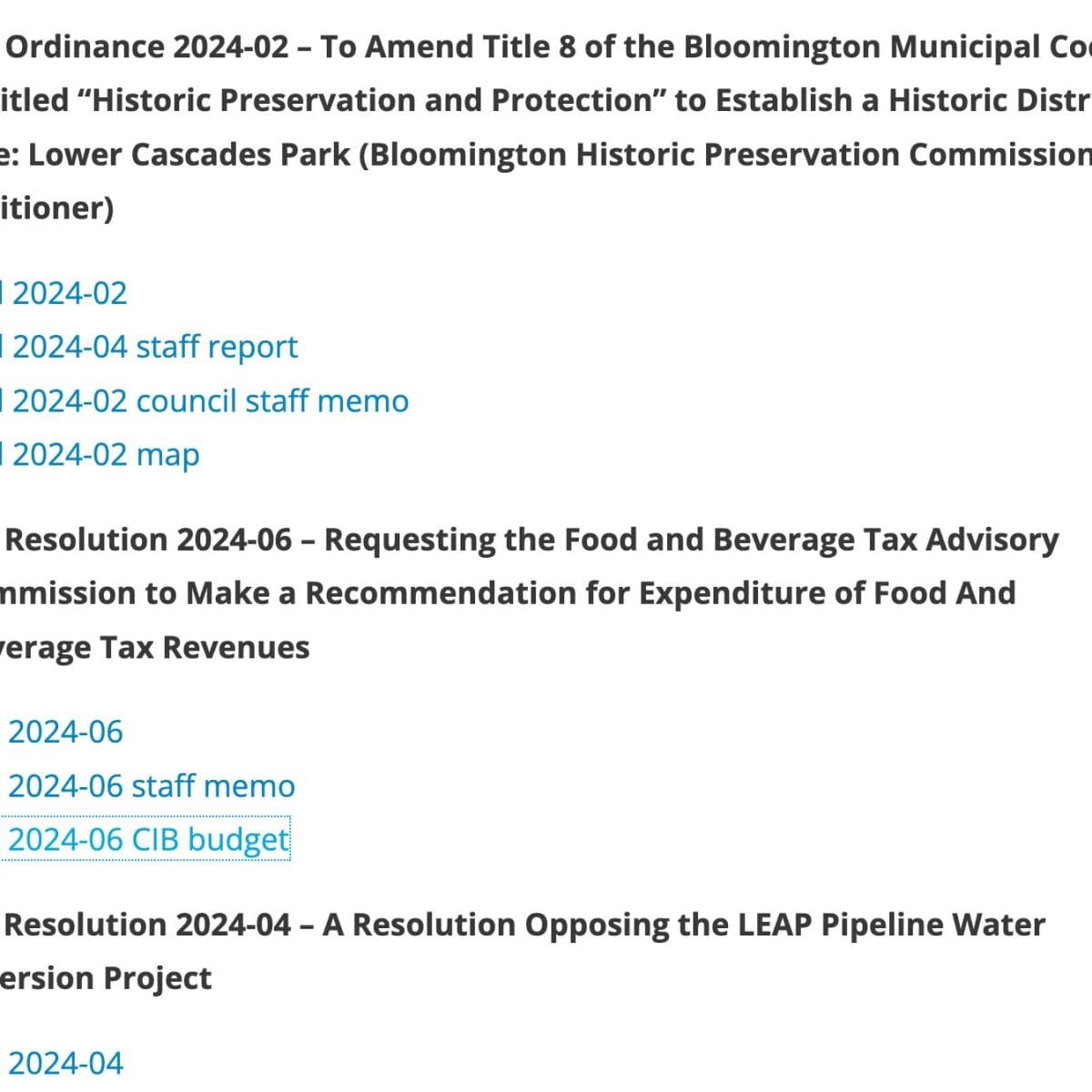 Bloomington City Council Agenda March 27, 2024