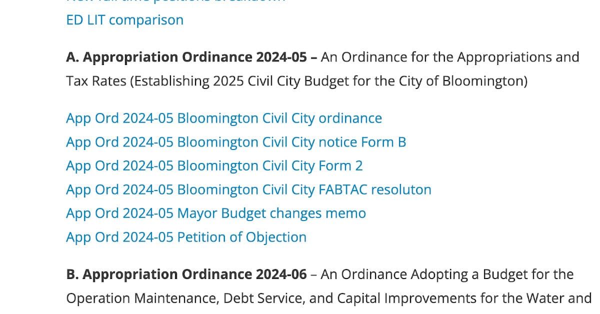 Bloomington City Council Agenda Oct. 9, 2024