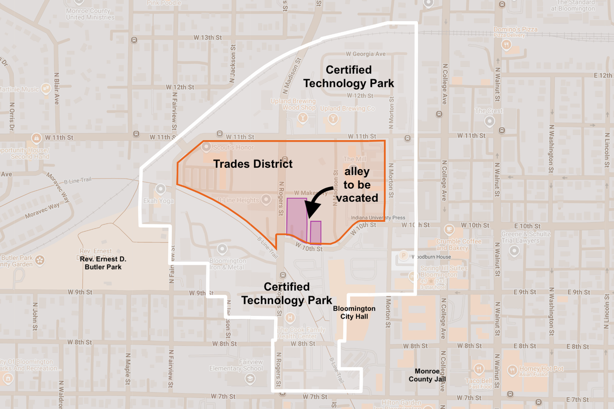 Bloomington city council gives up right-of-way for easier development of Trades District hotel