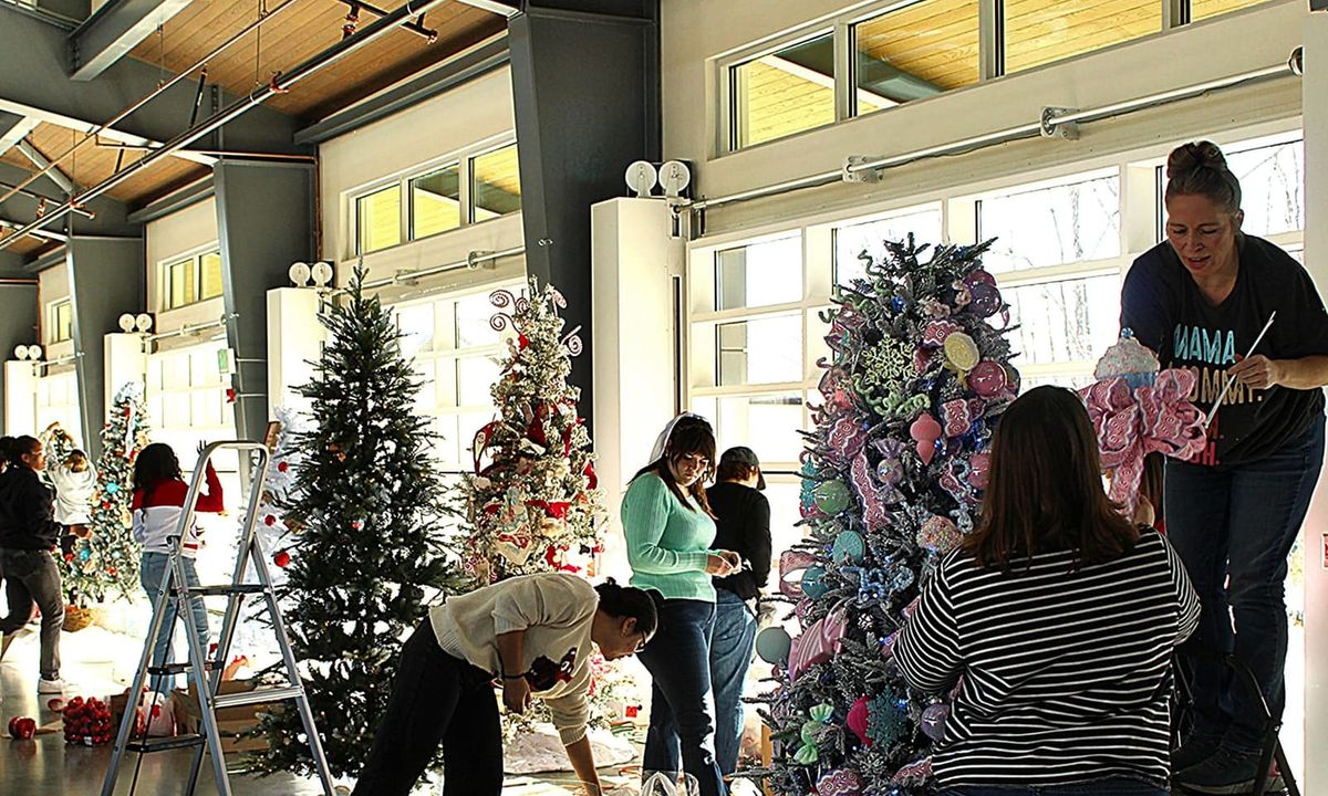 Bloomington’s Switchyard pavilion hosts ‘Hope for the Holidays’ preview ahead of live tree auction