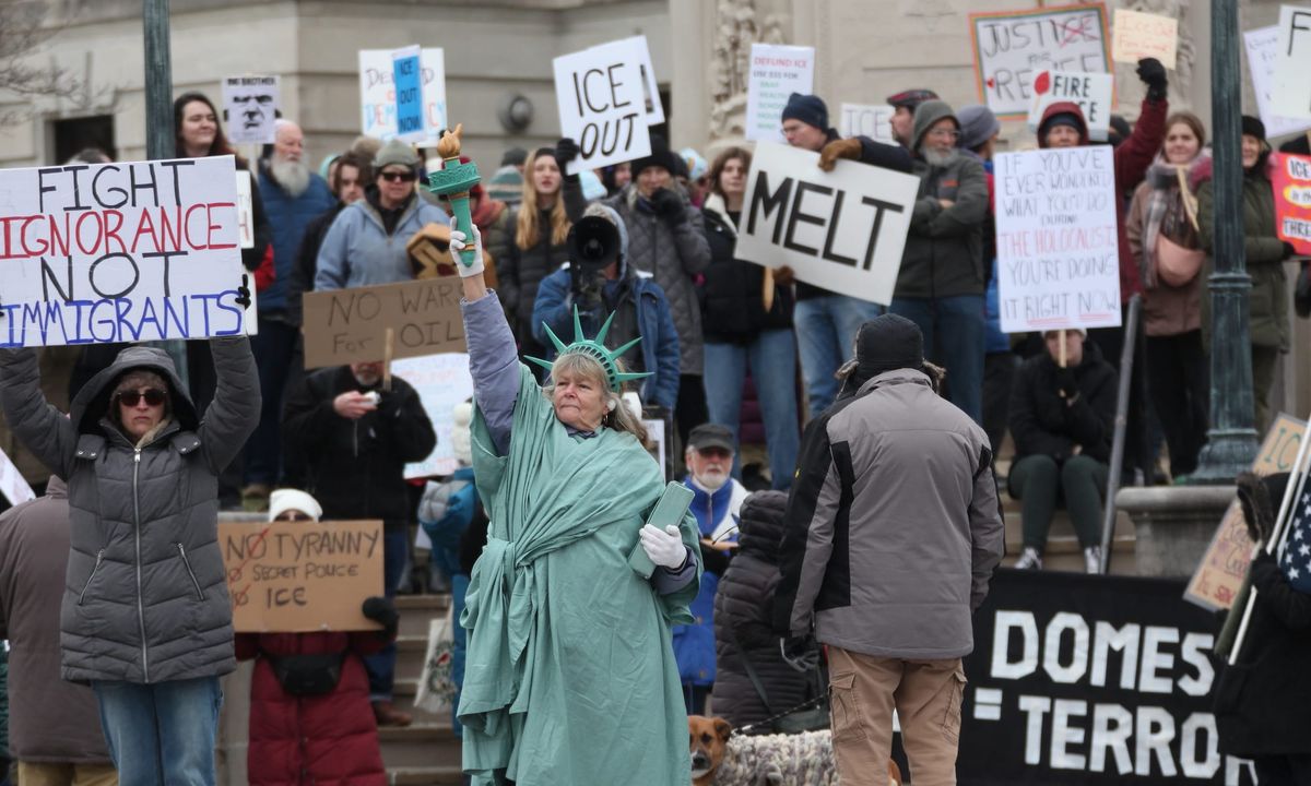 Photos: Protesters rally on Bloomington courthouse square after ICE shooting in Minneapolis