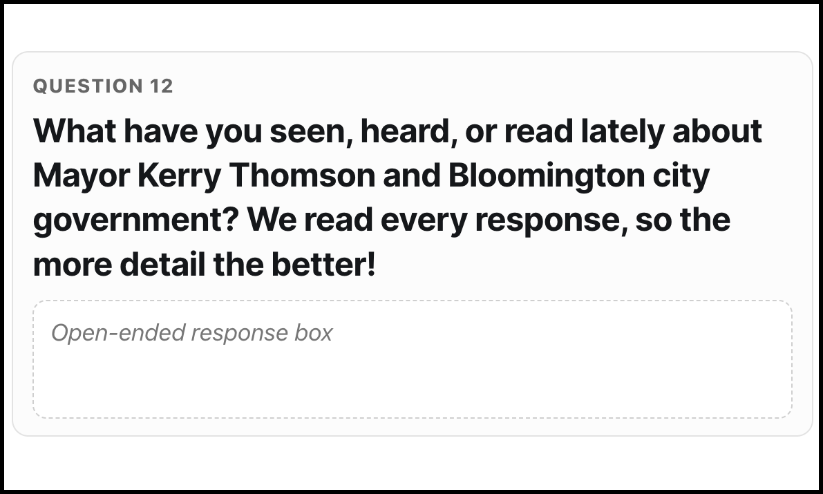 Political poll on Bloomington mayor, Hopewell South, other city issues circulates by text