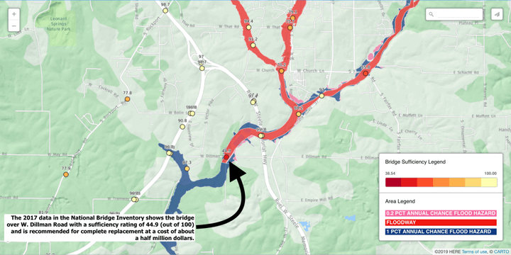2016 national database: Dillman Road bridge south of Bloomington proposed to be replaced