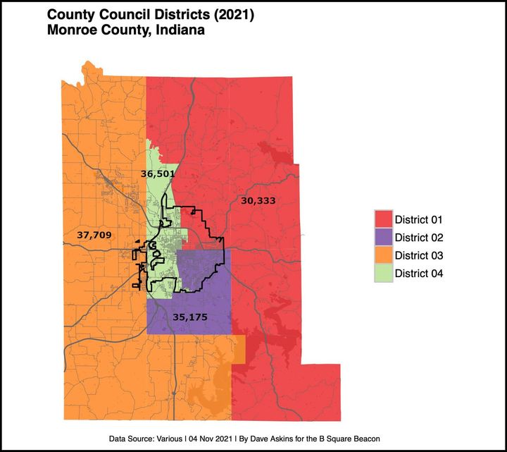 Monroe County redistricting committee takes first look at new county council districts, change to Spoonmore’s District 4 seems unlikely