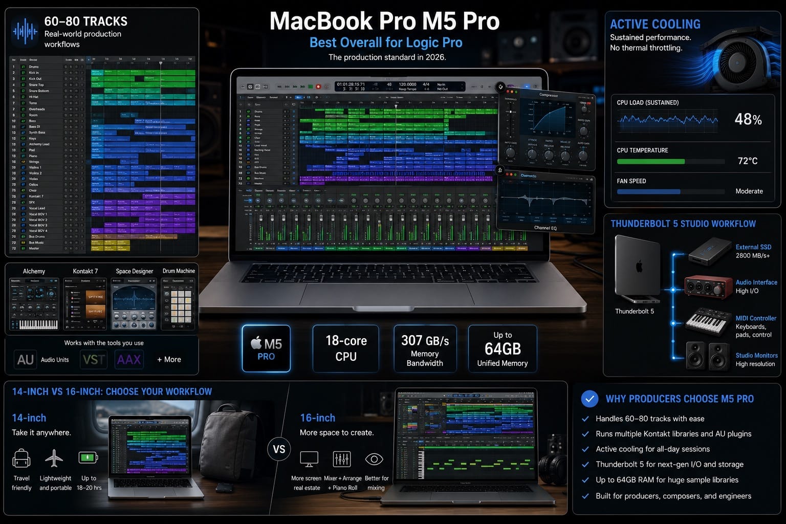 Best Overall MacBook Pro M5 Pro for Logic Pro