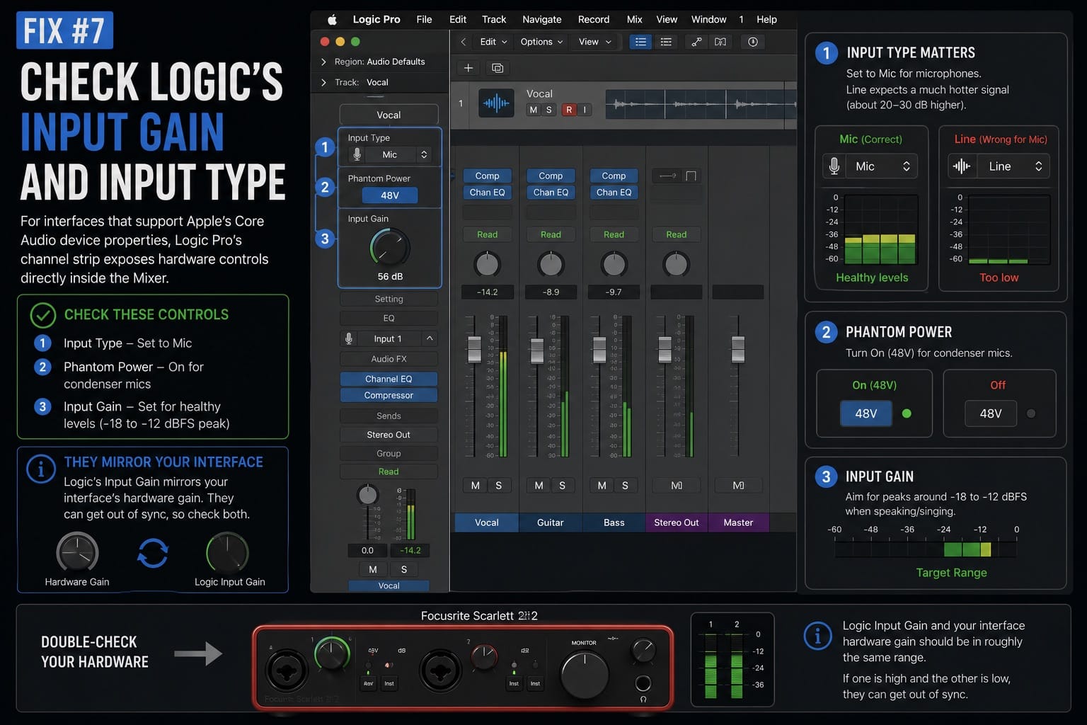 Fix 7 Check Logic's Input Gain and Input Type