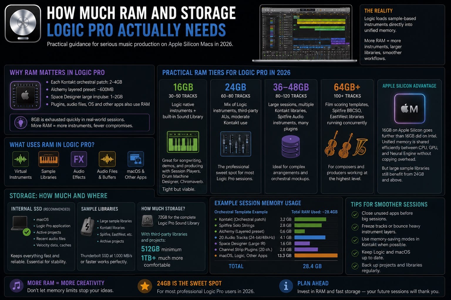 How Much RAM and Storage Logic Pro Actually Needs