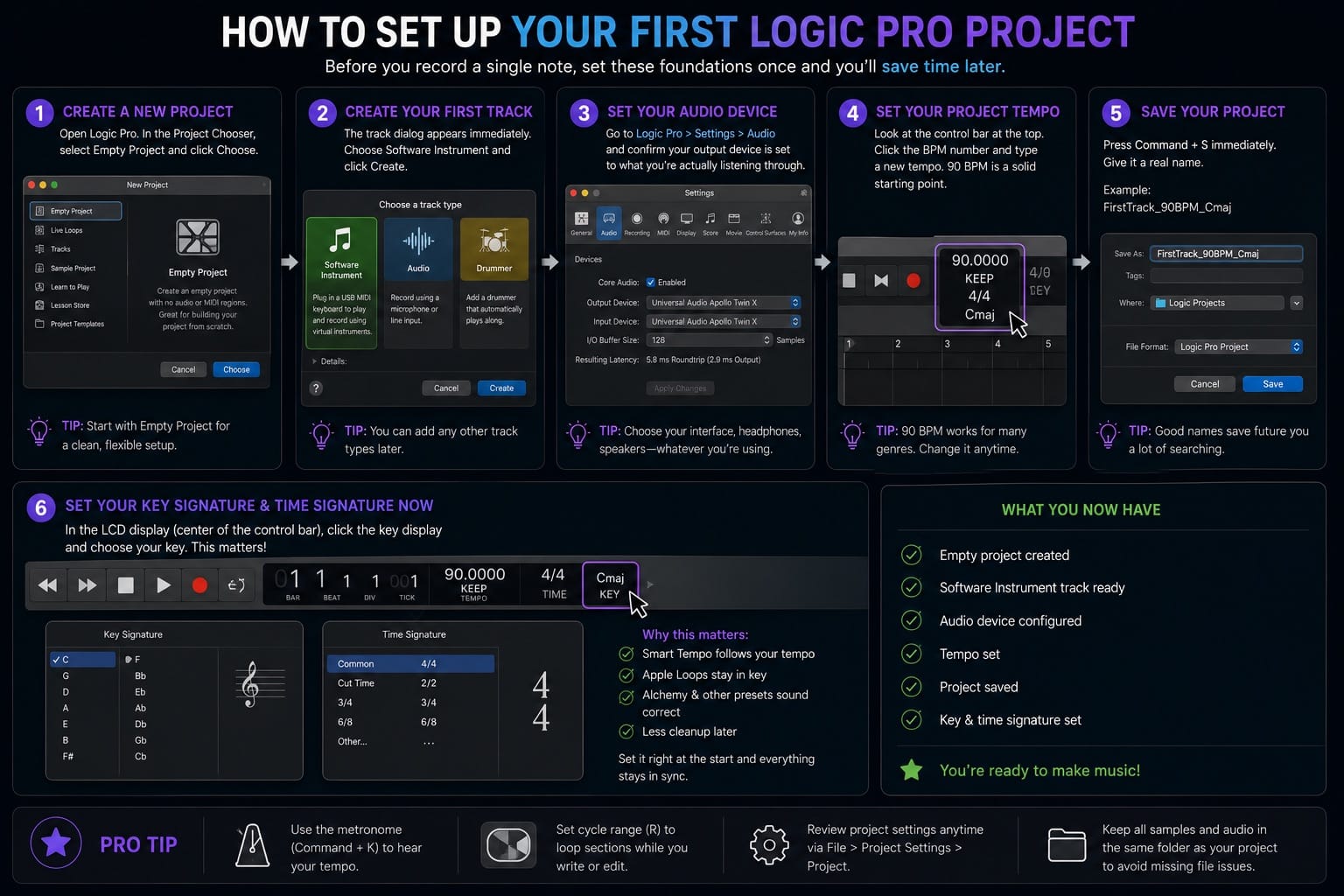 How to Set Up Your First Logic Pro Project