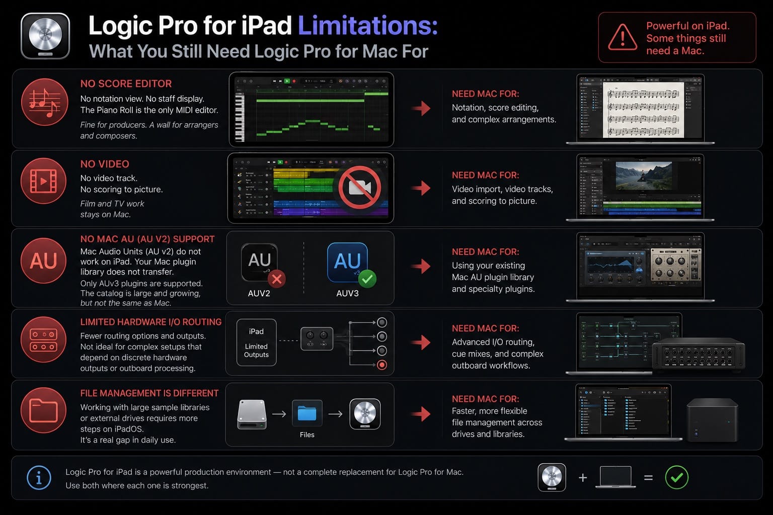 Logic Pro for iPad Limitations What You Still Need Logic Pro for Mac For