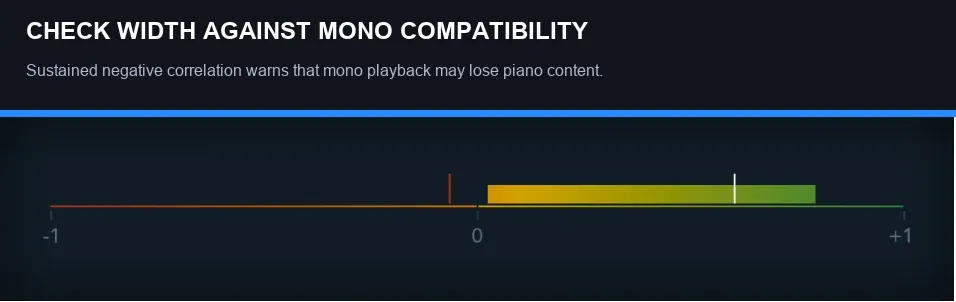 Logic Pro Correlation Meter for checking stereo piano phase compatibility