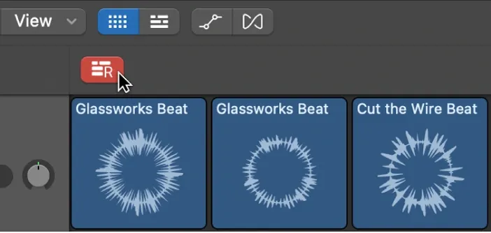 Enable Performance Recording button in the Logic Pro Live Loops grid