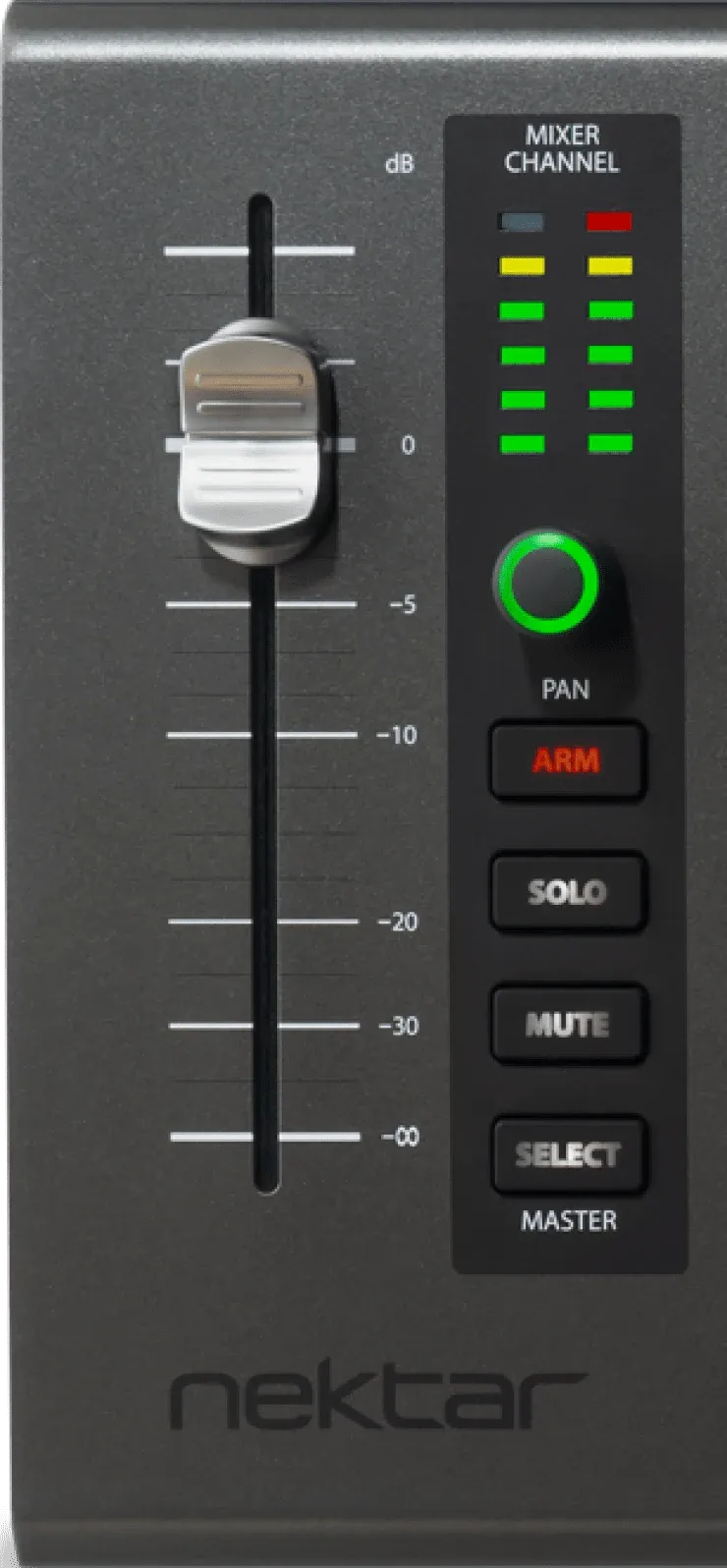 Panorama CS12 100 mm motorized fader and selected-channel controls