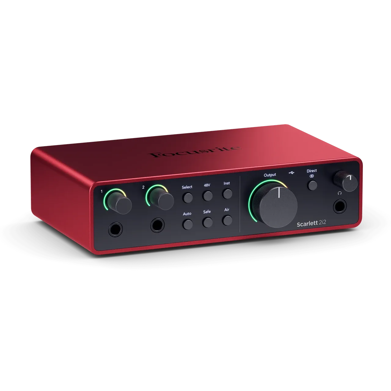 Focusrite Scarlett 2i2 with two front combo inputs and one headphone output
