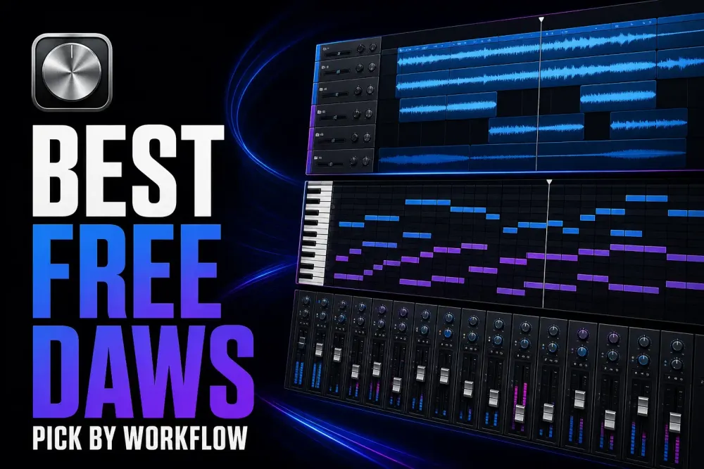 Best free DAWs compared by recording, MIDI and mixing workflow