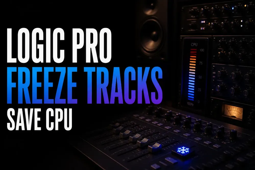 Logic Pro freeze tracks guide for reducing CPU load in a studio project